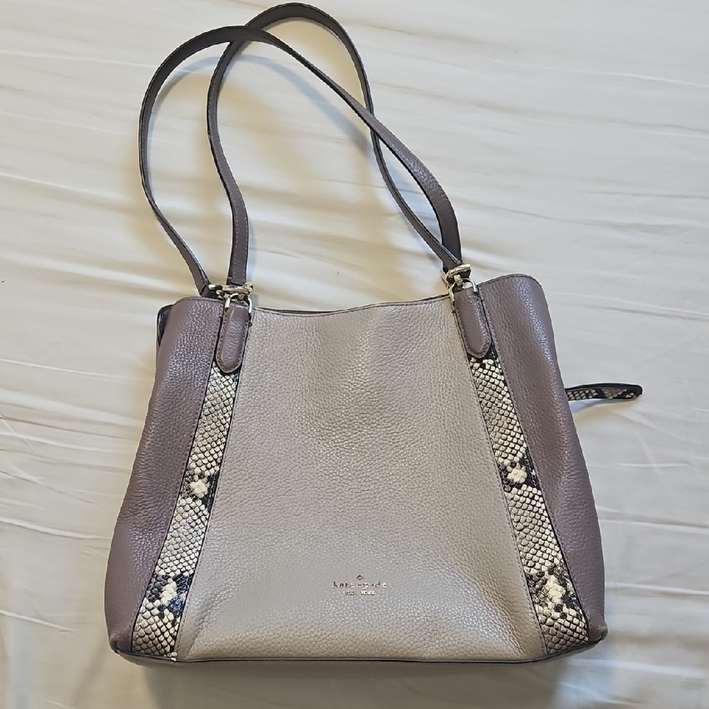 Kate Spade Elegant Gray and Brown Shoulder Bag